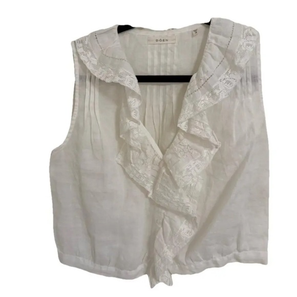 Doen White Ruffled Blouse - Picture 2 of 3